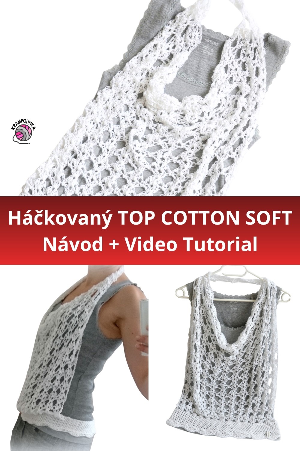 Ulož si PIN - Návod na háčkovaný TOP s vodou