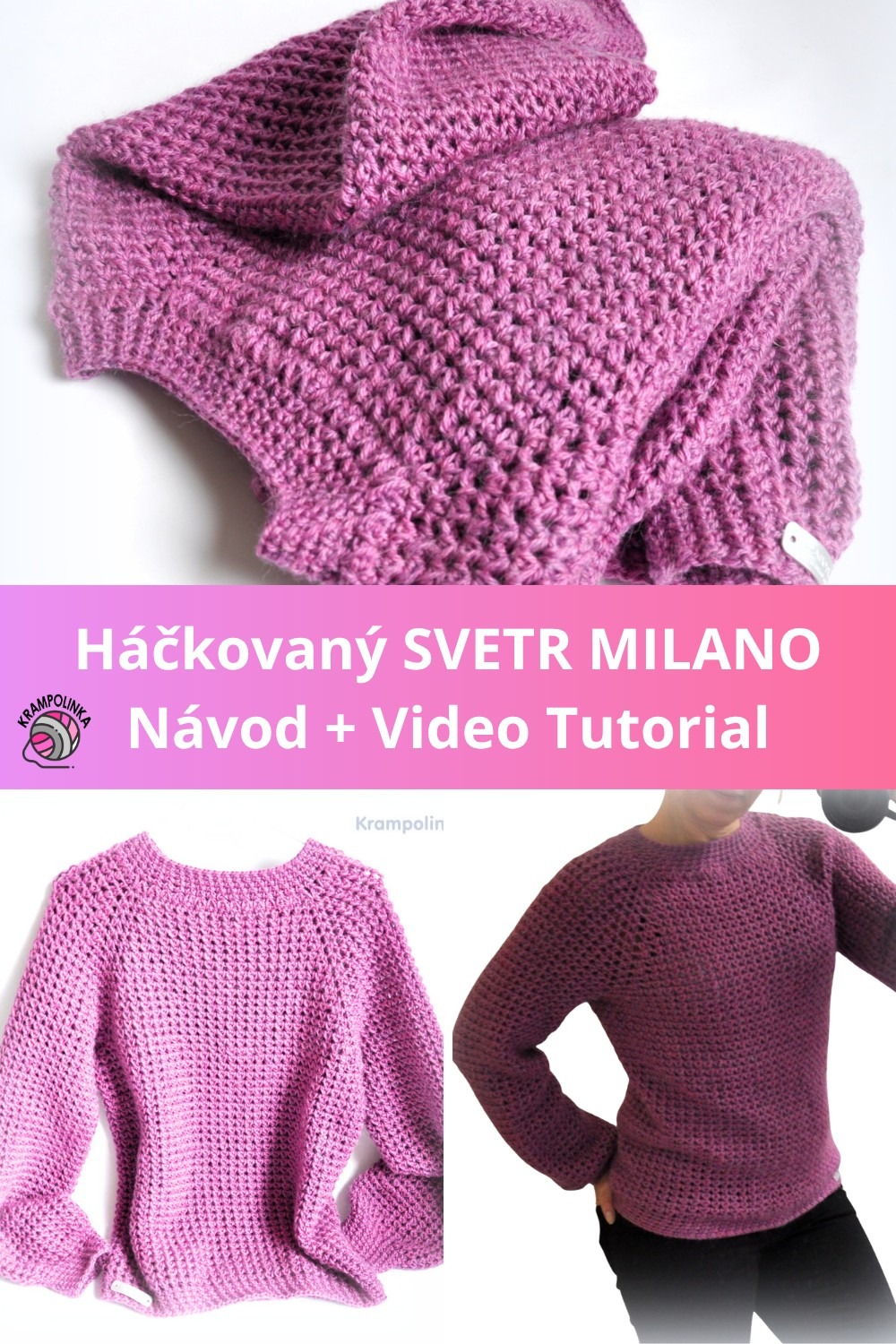 PIN - Ulož si návod na Háčkovaný svetr Milano