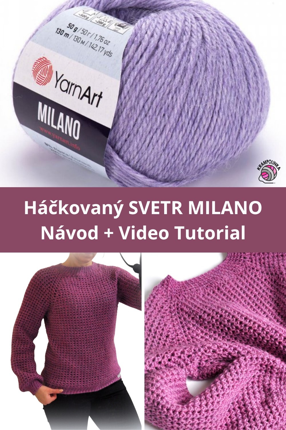 PIN - Ulož si návod na Háčkovaný svetr Milano