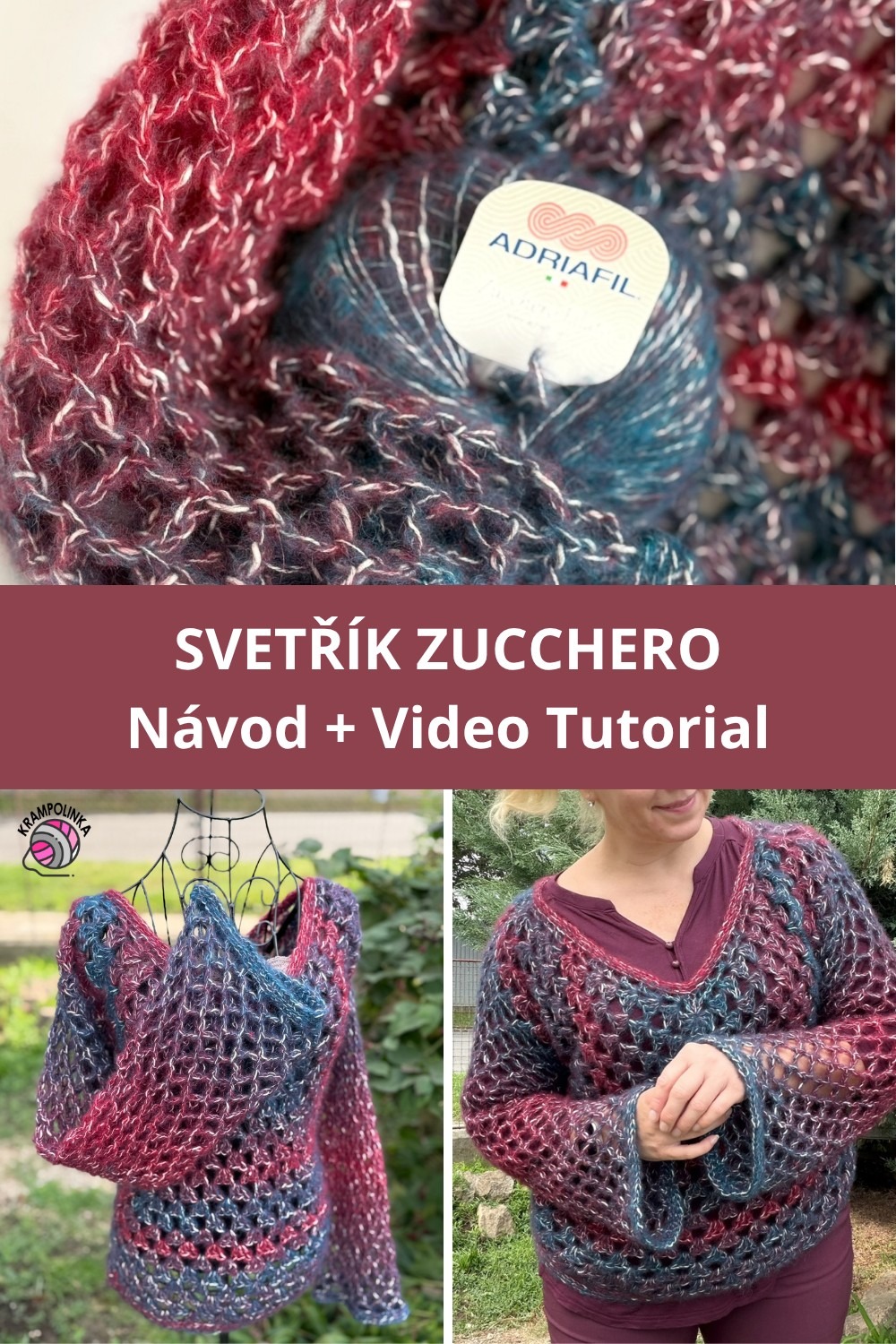 Ulož si PIN - návod háčkovaný svetřík Zucchero
