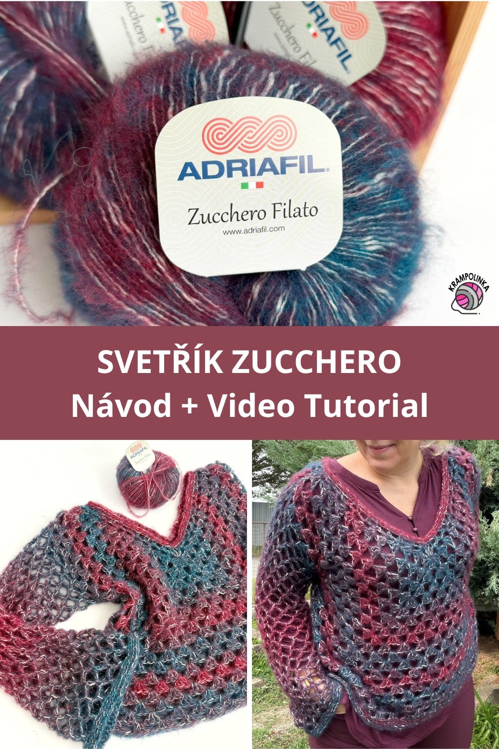 Ulož si PIN - návod háčkovaný svetřík Zucchero